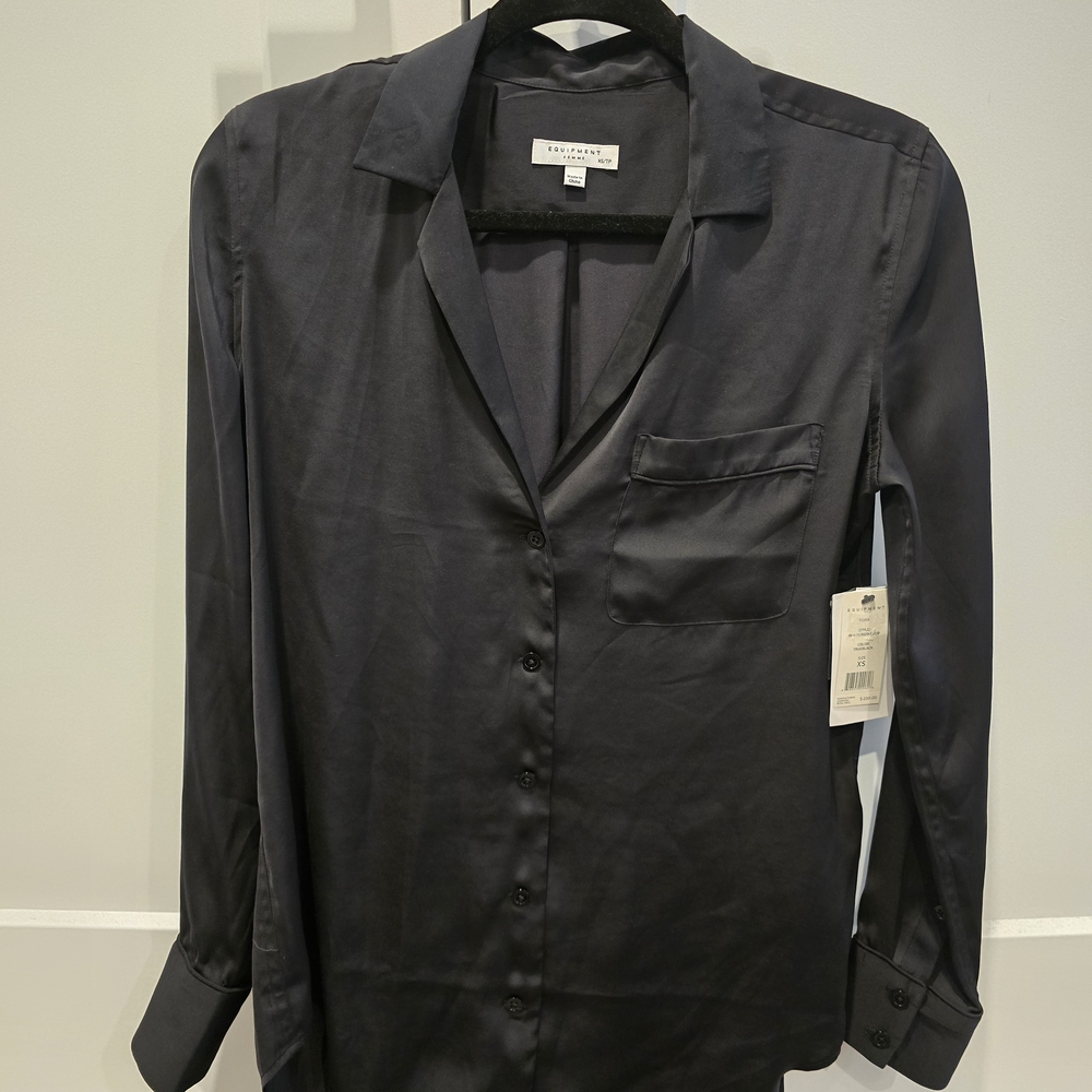 Nwt Equipment Black Button Down Shirt Sz XS